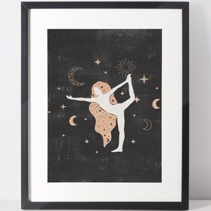 Wall Art Bohemian Woman Silhouette Celestial Print Poster Unframed